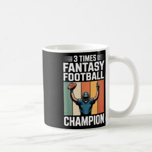 Mug Fantasy Football Drôle Champion 3 fois