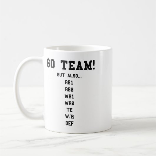 Mug Fantasy Footll Drôle - Allez l'équipe  (Gauche)