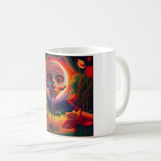 Mug Fantasy Scene With Roses And Stange Man Creature (Devant droit)