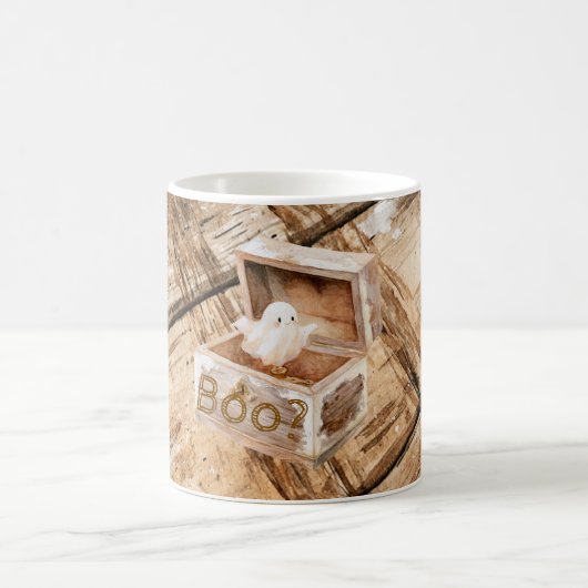 Mug Fantôme amical en bois de grenier Boo? (Centre)