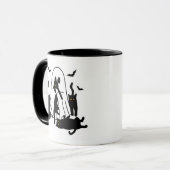 Mug Fantôme avec Chats Noirs Halloween (Devant gauche)