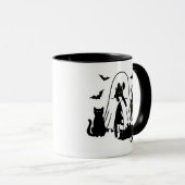 Mug Fantôme avec Chats Noirs Halloween (Devant droit)