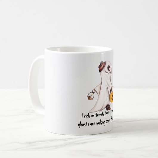 Mug Fantôme avec Citrouille (Devant gauche)