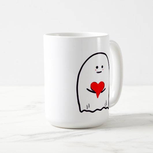 Mug Fantôme avec coeur (Devant droit)