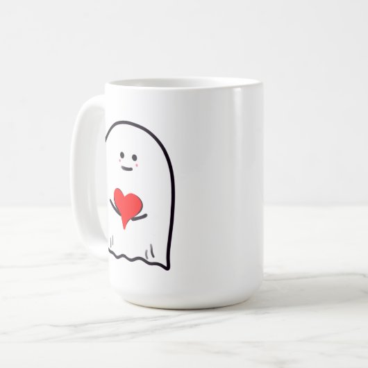 Mug Fantôme avec coeur (Devant gauche)