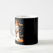 Mug Fantôme buvant du café Halloween Fantôme de glace  (Devant gauche)