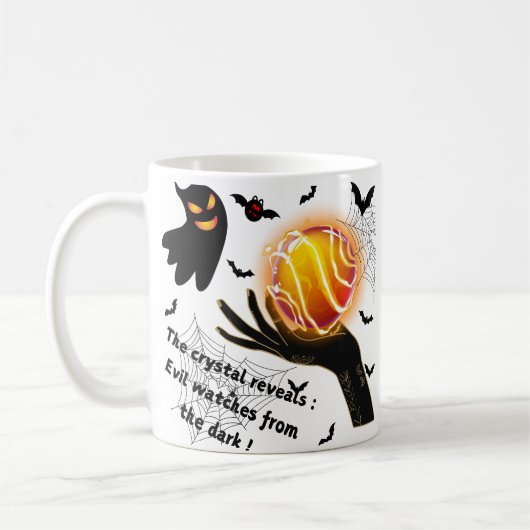 Mug Fantôme démonique avec boule de cristal flamboyant (Gauche)