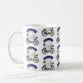 Mug Fantôme d'Halloween Cycopath sur un vélo violet (Gauche)