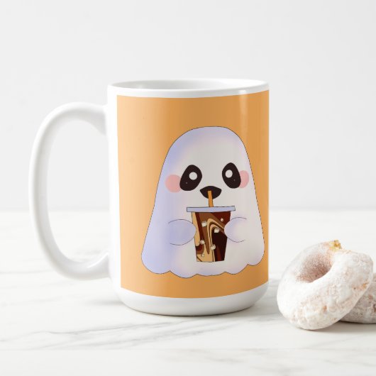 Mug Fantôme éffrayant Avec Café Glacé (Avec donut)