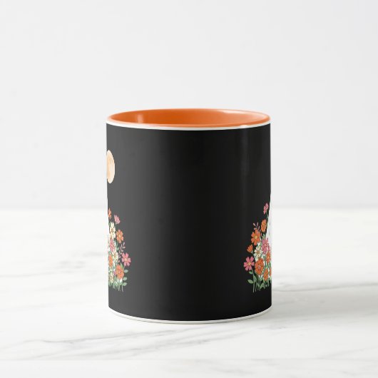 Mug Fantôme éffrayant en fleur Halloween (Centre)