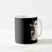 Mug Fantôme Et Chat Mets, Mignons Fantômes D'Halloween (Devant droit)
