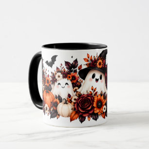 Mug fantôme floral Halloween mignon