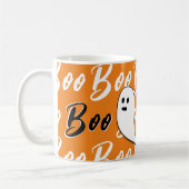Mug Fantôme Halloween noir blanc orange boo (Gauche)