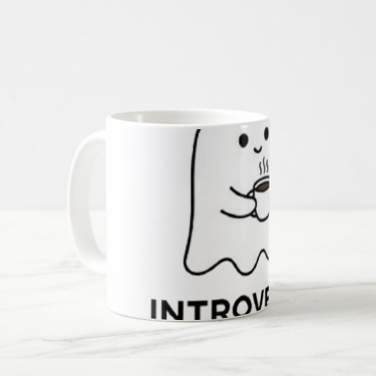 Mug Fantôme Introverti Ne Parle Pas Avant Le Café (Devant gauche)