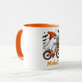 Mug Fantôme rétro sur Halloween à vélo (Devant gauche)