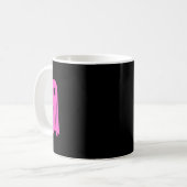 Mug Fantôme rose et chat noir Halloween automne (Devant gauche)