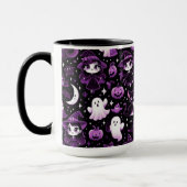 Mug Fantôme, Sorcières, Chats noirs, Chauves-souris et (Gauche)