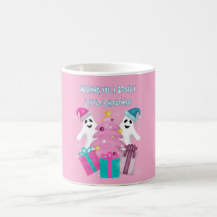 Mug Fantômes au chapeau de Père Noël avec arbre de Noë