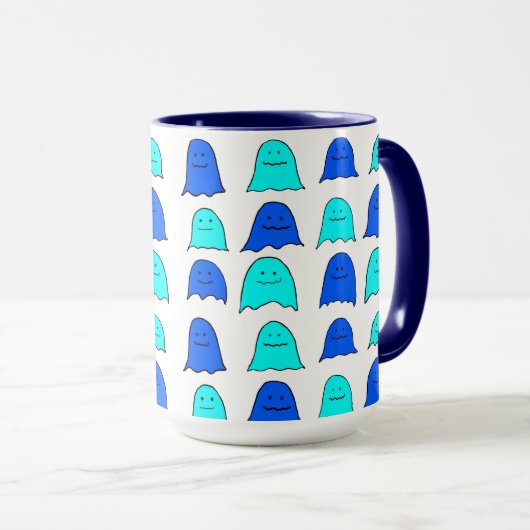 Mug Fantômes bleus d'Halloween (Devant droit)