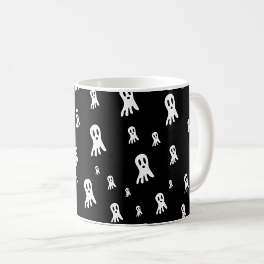 Mug Fantômes d'Halloween foncé (Devant droit)