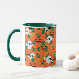 Mug Fantômes d'Halloween Patch de citrouille hantée