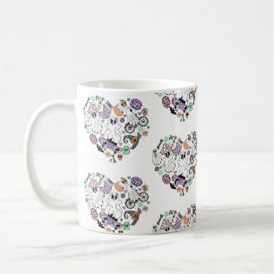Mug Fantômes d'Halloween rétro et forme de coeur Citro