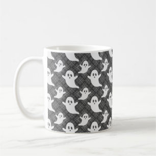 Mug Fantômes d'Halloween sur carreaux noirs