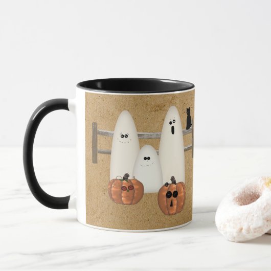 Mug Fantômes du pays Musique d'Halloween (Avec donut)