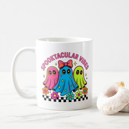Mug fantômes kawaii (Avec donut)