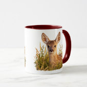 Mug Faon de chevreuil dans l'herbe de prairie (Devant droit)