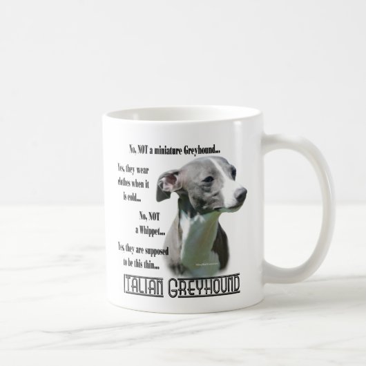 Mug FAQ italienne Greyhound (Droite)