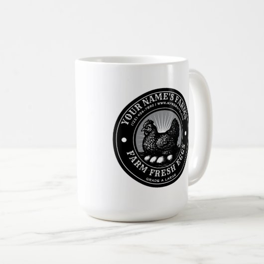 Mug Farm Fresh Eggs Label Template (Devant droit)