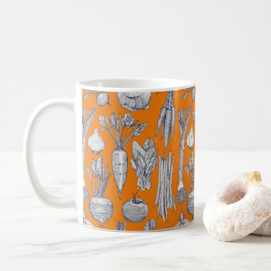 Mug farmer's market vegetables navy blue satsuma (Avec donut)