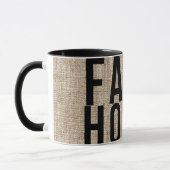 Mug FARMHOUSE lettrage noir Burlap sac rustic (Gauche)