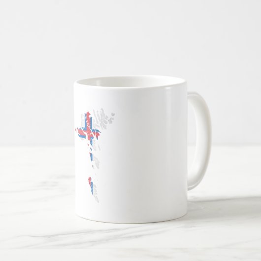Mug Faroe Islands flag and map (Devant droit)