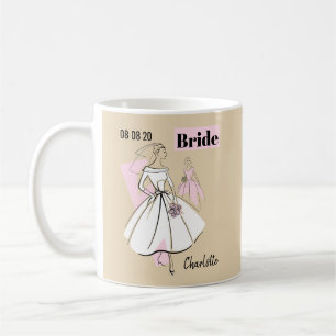 Mug Fashion Bride Neutral Bride Group Date Nom 2 côté