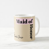 Mug Fashion Bride Neutral Group Maid of Honor Nom (Devant droit)