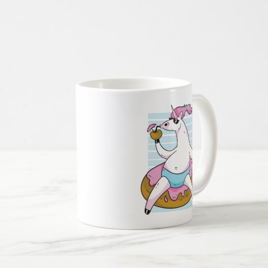 Mug Fat amusant Unicorne Pool Party Chilling Inflatabl (Devant droit)