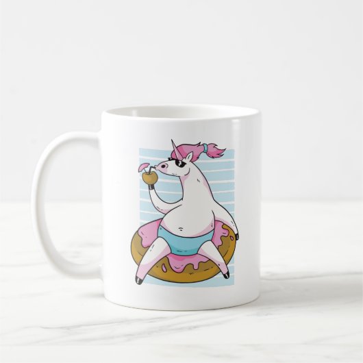 Mug Fat amusant Unicorne Pool Party Chilling Inflatabl (Gauche)