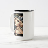 Mug Fatale Femme Art Déco (noir 2 tons) (Devant gauche)