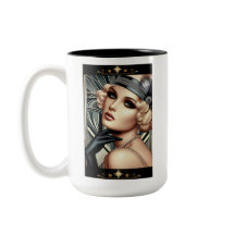 Mug Fatale Femme Art Déco (noir 2 tons)