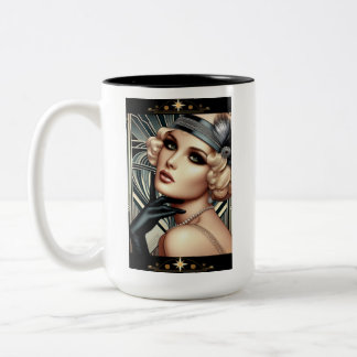 Mug Fatale Femme Art Déco (noir 2 tons)