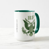 Mug Fathers Day Golf Dad Green Eagle Crest Monogram (Devant droit)
