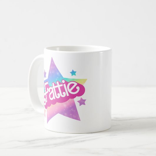 Mug Fattie Plus Size Rainbow Retro 90's Nostalgia Star (Devant gauche)