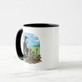 Mug Faucheuse arrosant des fleurs (Devant gauche)