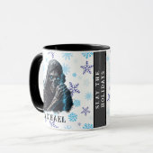 Mug Faucheuse flocon bleu drôle horreur Noël (Devant gauche)