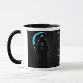 Mug Faucheuse Grim Tenant Une Bleue Électrique (Gauche)