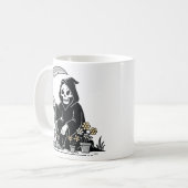 Mug Faucheuse jardinant des fleurs (Devant gauche)