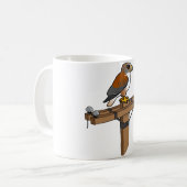 Mug Faucon ferrugineux sur le poteau de puissance (Devant gauche)
