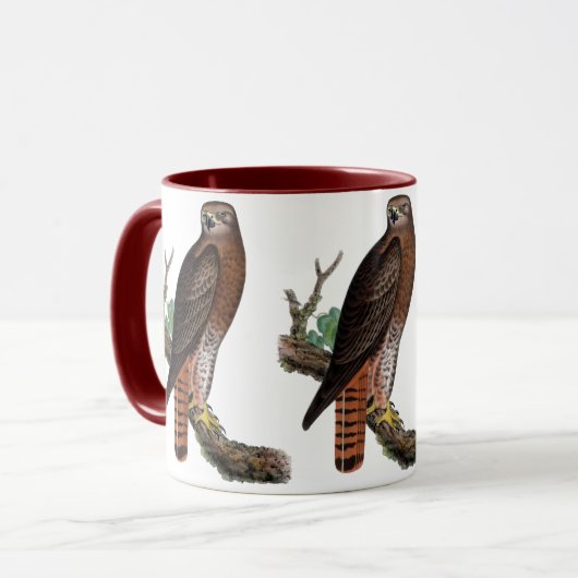 Mug faucon noir Rouge-coupé la queue (Devant gauche)